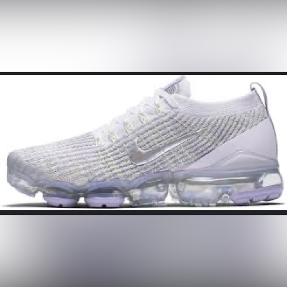 Nike VaperMax flying grey purple and White Athletic Sneakers with Knit Upper - Picture 2 of 11